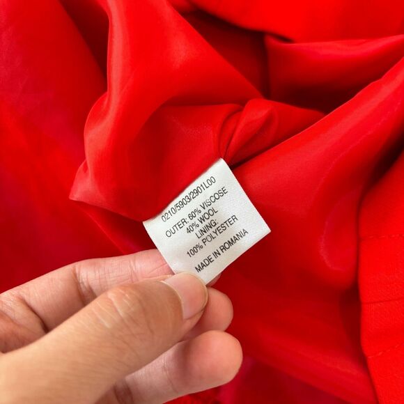 Hobbs London Wool Dress Size 8 Bold Orange Sheath Tailored Mini Career Classic - Picture 14 of 15